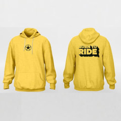 FELPA CON CAPPUCCIO UNISEX  BORN TO RIDE S GIALLO