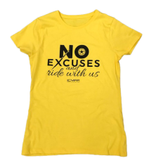 T-SHIRT DONNA COTONE NO EXCUSES AND RIDE WITH US