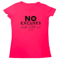 T-SHIRT DONNA NO EXCUSES AND RIDE WITH US